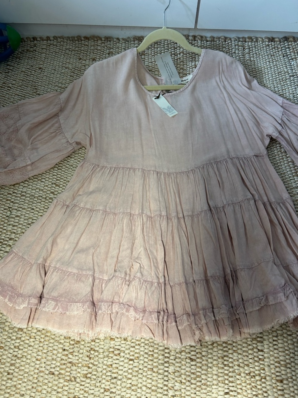 Pink Ruffle Dress - Lightweight Boho Style - Picture 2 of 7
